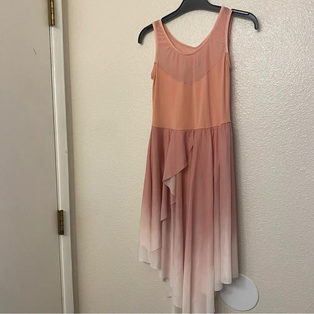 Dance Costume lyrical pink peach maxi dress Just Around Riverbend 14127 LC child
